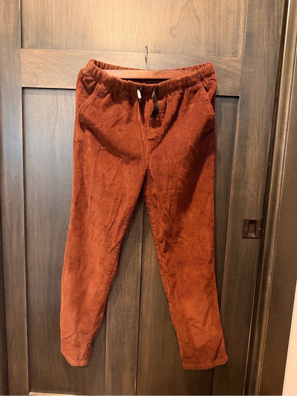 Men's Rust Corduroy Drawstring Pants